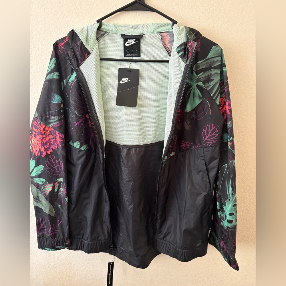 Nike Black Flora Hooded Windbreaker